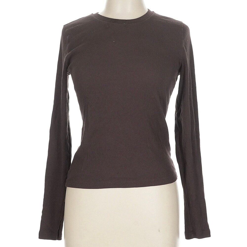 Aritzia Homestretch longsleeve shirt Size L Like new. Rich mocha brown.